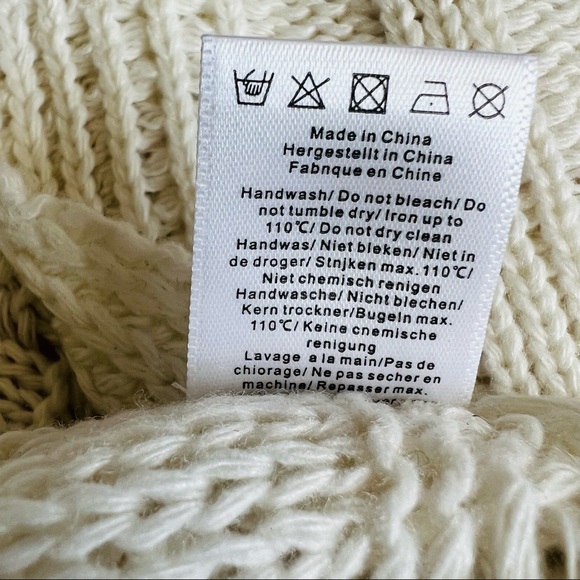 NWT Cellabie Vetements Chunky Knit Open Drape Hoodie Cardigan Sweater Ivory - Picture 10 of 12